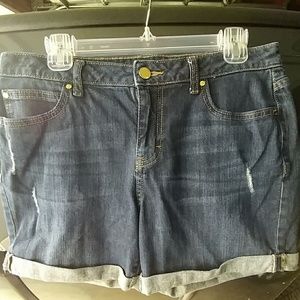 J.Lo Slight Distress Denim Shorts